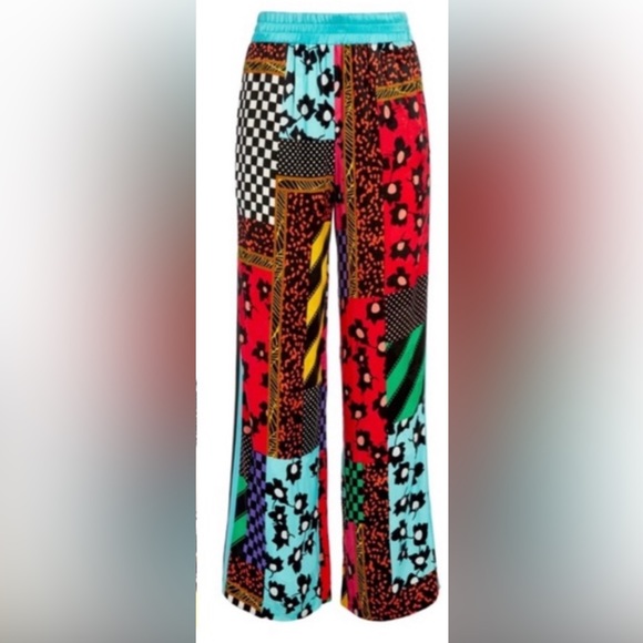NWT Alice + Olivia Patchwork Palazzo Pant - Picture 3 of 7